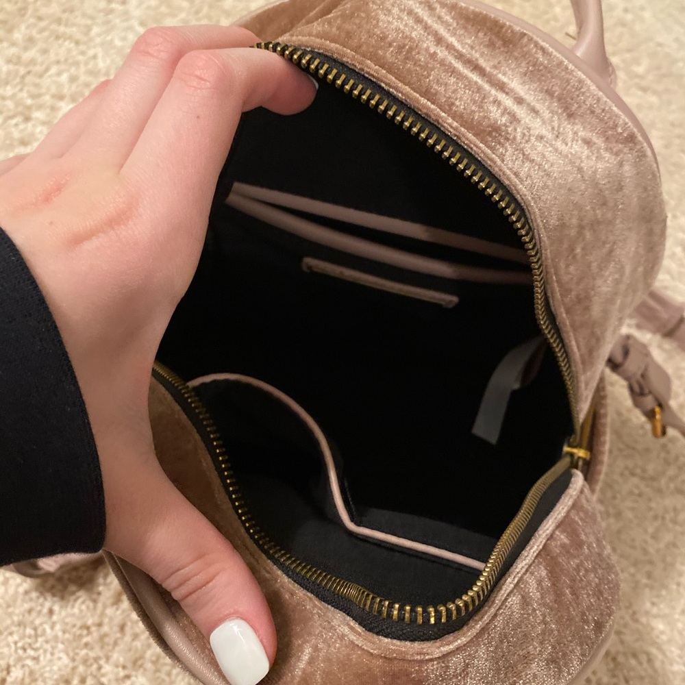 Velvet light-pink Mini Backpack - Picture 4 of 5